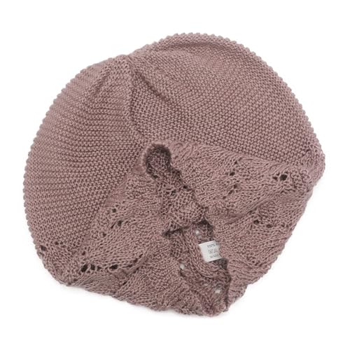 ZLYC Crochet Slouchy Beanie for Women Soft Lightweight Skull Cap - color: Solid Purple