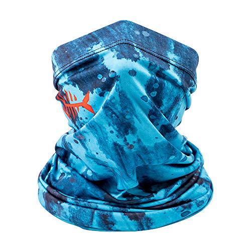 BASSDASH UPF 50+ UV Sun Protection Neck Gaiter Fishing Mask Hunting Kayaking Hiking Cycling Ski Sports - color: Blue Camo