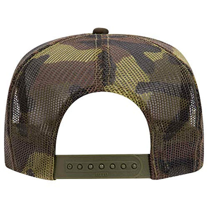 OTTO Camouflage Five Panel High Crown Mesh Back Trucker Hat Polyester Foam Front