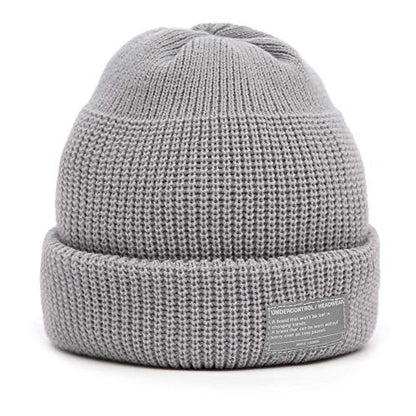 UNDERCONTROL Winter Trawler Fisherman Beanie Men Women Unisex Stylish Plain Docker Skull Hat Roll up Watch Cap Color Pack - color: Reflect Grey