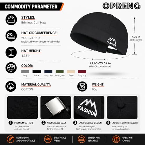 Outdoor Brimless Hat for Men Women, Adjustable Rolled Cuff Skull Cap - color: 1#grey