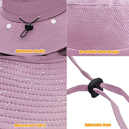 Fishing Hat for Men & Women, Sun Protection Hat with Face Cover & Neck Flap - color: Purple