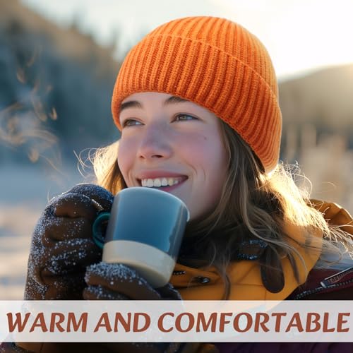 Wool Fisherman Beanies for Men Women Short Cuff Knit Beanie - color: White