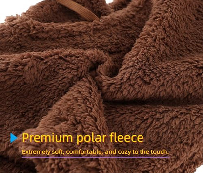 Connectyle Balaclava Hood Winter Hat for Men & Women Windproof One-Piece Fleece Hooded Scarf Ski Mask Cold Weather Hat - color: Brown