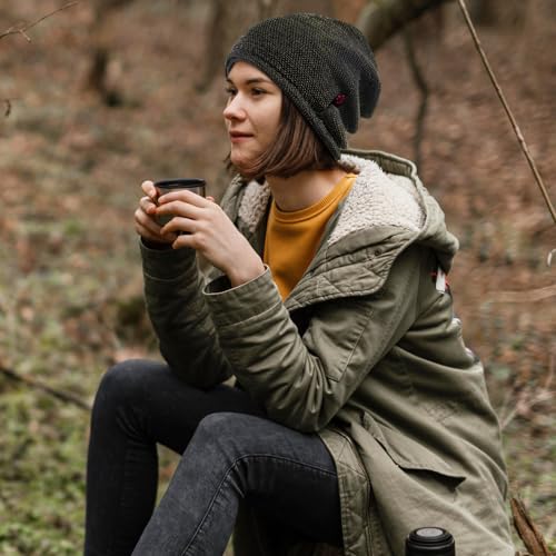 Lvaiz Winter Beanie for Men Women Warm Fleece Lined Reversible Skull Cap - color: Mixed Coffee+grey