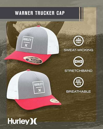 Hurley Mens Trucker Hat Fairway Mesh Trucker Hat, Quick Dry Snapback - color: Dark Grey