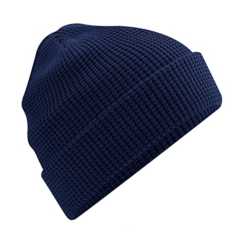 Beechfield B52N Organic Cotton Waffle Beanie - color: Navy
