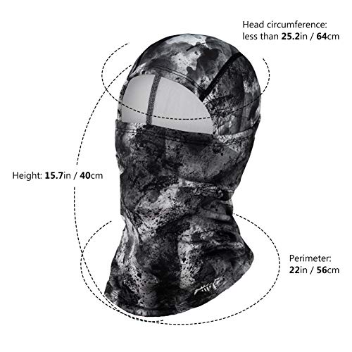 BASSDASH Winter Balaclava Fleece Ski Mask Ninja Hood Neck Warmer Fishing Hunting - color: Splash Black