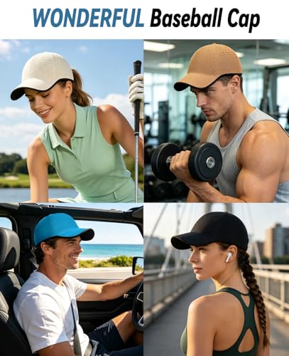 ZOORON Uncrushable Baseball Cap, Seamless Hats with Breathable Air Holes - color: Beige