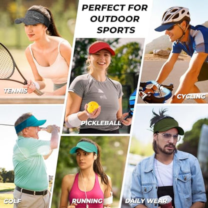 Sukeen Lightweight Sports Sun Visor Hat for Men Women - color: Black/Grey