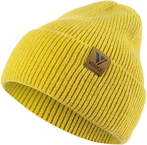 Vgogfly Slouchy Beanie Hats for Women Winter Knitted Caps Soft Warm Ski Hat Unisex - color: Yellow
