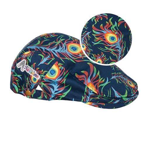 Royal & Awesome Men's Golf Flat Cap, Funny Golf Hats - color: Bright Birdie