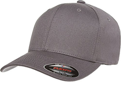 Flexfit/Yupoong Men's Cotton Twill Fitted Cap - color: Gray, size: 7 1/8-7 5/8