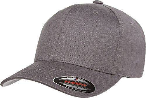 Flexfit/Yupoong Men's Cotton Twill Fitted Cap - color: Gray, size: 6 3/4-7 1/4
