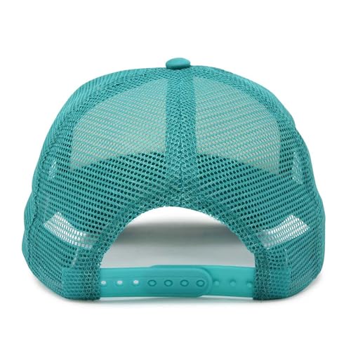 DALIX Two Tone Trucker Hat Summer Mesh Cap with Adjustable Snapback Strap - color: Teal White, size: One Size