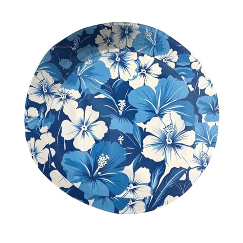 Bucket Hat Funny Duck Fisherman Hat Travel Beach Sun Hat Outdoor Cap for Men Women Adults - color: Blue-hibiscus