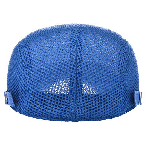 VOBOOM Men Mesh Newsboy Flat Cap Ivy Cabbie Newsboy Cap - color: Royal Blue