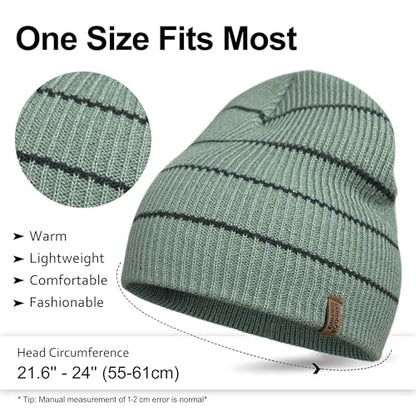 OUTDOOR SHAPING Unisex Knit Beanie Hat - Warm Durable Soft Skull Cap for Men & Women - color: Combo D