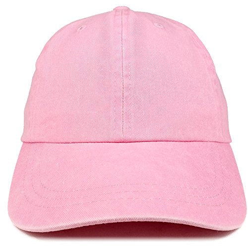 Trendy Apparel Shop Low Profile Unstructured Pigment Dyed Cotton Twill Baseball Cap - color: Pink