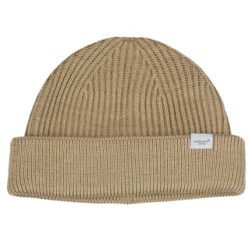 Clakllie Trawler Beanie Watch Hat Knit Cuffed Skullcap Roll-up Edge Stocking Hats Rolled Cuff Knitted Hat Ski Cap - color: Cdus-hkn01-khaki
