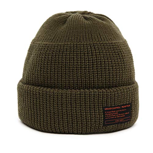 UNDERCONTROL Winter Trawler Fisherman Beanie Men Women Unisex Stylish Plain Docker Skull Hat Roll up Watch Cap Color Pack - color: Combat Khaki