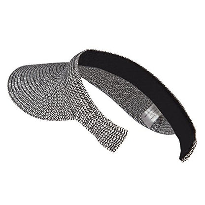 UPF 50+ Paper Braid Clip On Visor - color: Black White