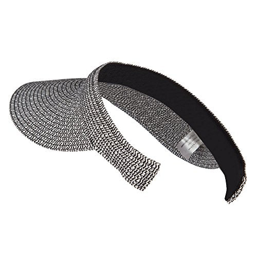 UPF 50+ Paper Braid Clip On Visor - color: Black White