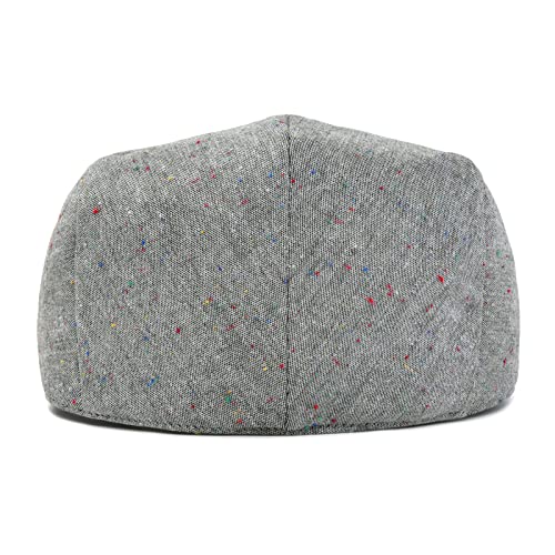 STARANCE Men Thin Cotton Gatsby Newsboy Cap - color: Flecked Grey, size: 7 1/4