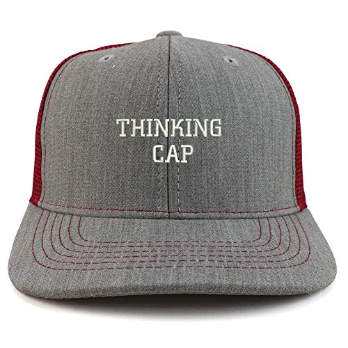 Trendy Apparel Shop Thinking Cap Washed Two Tone Trucker Baseball Cap - color: Heather Burgundy