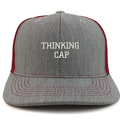 Trendy Apparel Shop Thinking Cap Washed Two Tone Trucker Baseball Cap - color: Heather Burgundy