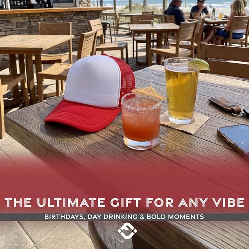 Funky Junque Blank Mesh Foam Lightweight Snapback Trucker Hat - color: White/Red