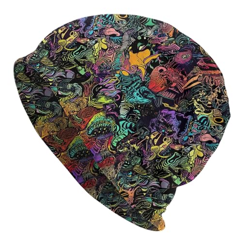 Beanie Hat for Men Women Slouchy Beanie Skull Sleep Cap Soft Lightweight Chemo Hat Stretch Cancer Headwear - color: Color Magic