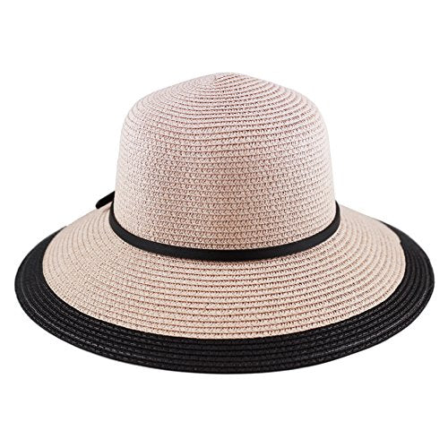 The Hat Depot Womens Floppy Summer Sun Beach Wide Brim Straw Hat - color: Fh6