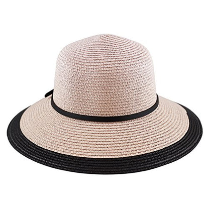 The Hat Depot Womens Floppy Summer Sun Beach Wide Brim Straw Hat - color: Fh6