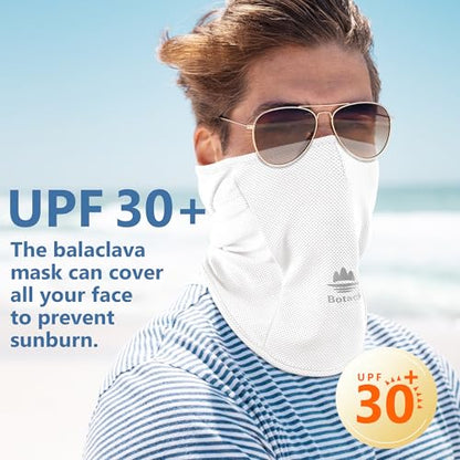 Balaclava Ski Mask, Sun Protection Breathable Face Cover Men Women - color: White