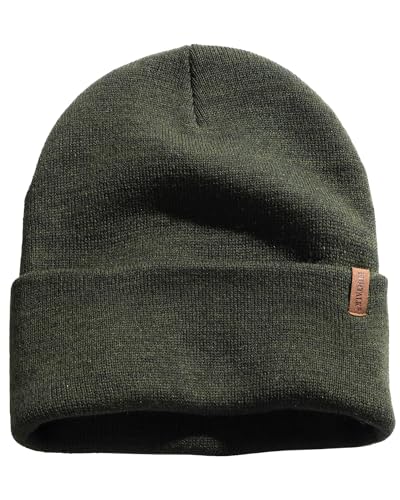FURTALK Beanie for Men Women Cuffed Thick Knitted Winter Hat Skull Cap - color: Mix Army Green