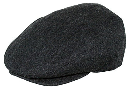 EPOCH Men's Herringbone Wool Tweed Newsboy Ivy Cabbie Driving Cap - color: 1581-charcoal, size: X-Large