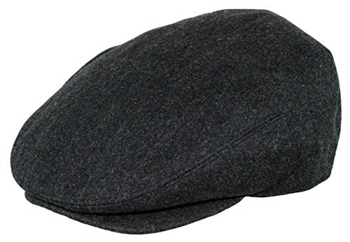 EPOCH Men's Herringbone Wool Tweed Newsboy Ivy Cabbie Driving Cap - color: 1581-charcoal, size: Large