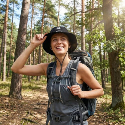 Bucket Hat for Men Women,Waterproof Sun Hat UV Protection with Detachable Face Neck Flap for Outdoors - color: Black+khaki