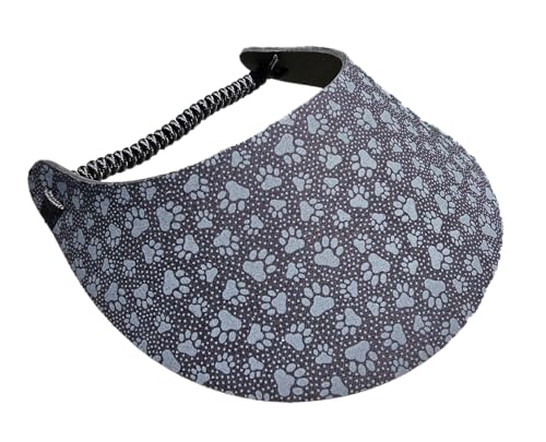 Women's Beautiful Designs Lightweight Packable Foam Visor for Sun Protection and Outdoor Activities - color: Black Paws