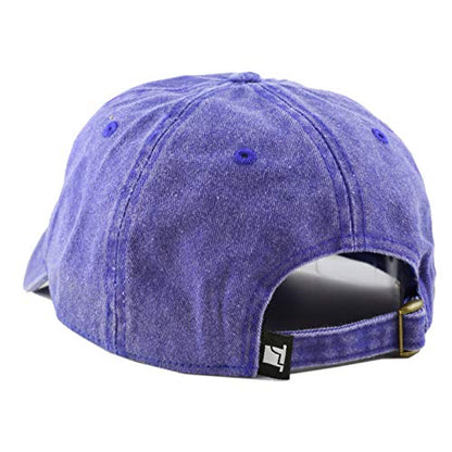 The Hat Depot 100% Cotton Pigment Dyed Low Profile Dad Hat Six Panel Cap - color: 1. Royal Blue