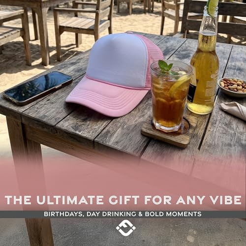 Funky Junque Blank Mesh Foam Lightweight Snapback Trucker Hat - color: White/Light Pink