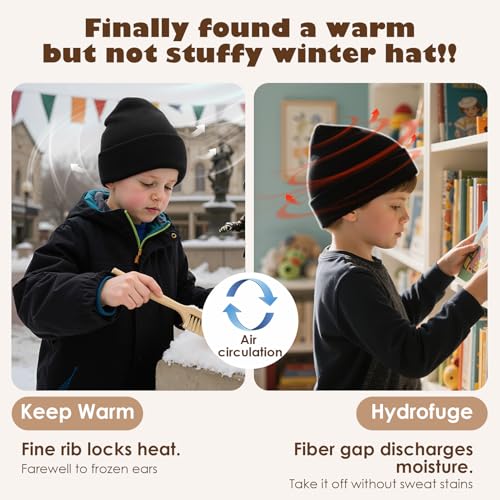 Century Star Kids Slouchy Beanie Halloween Costume Hat Winter Knit Cuff Toddler Boys Girls - color: Grey