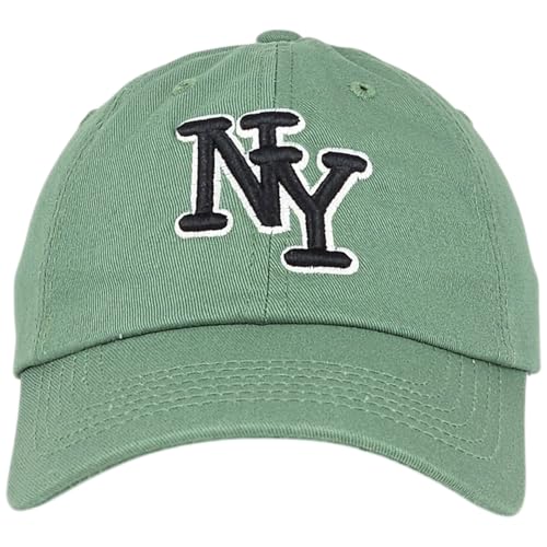 NY 3D Embroidered Dad Hat - New York Baseball Cap - color: Moss - Black