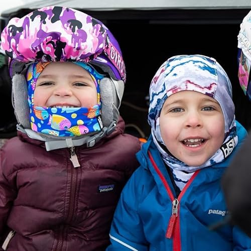 BLACKSTRAP Kids' Hood ExoHinge Balaclava Ski Mask, Helmet Compatible, Keeps Kids Comfortable and Warm - color: Basil, size: One Size