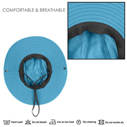 IYEBRAO 2 Pack Womens Ponytail Sun Hat UV Protection Bucket Hats Foldable Wide Brim Summer Boonie Beach Cap Fishing Hiking… - color: Purple & Sky Blue