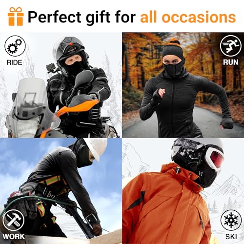GearTOP Balaclava Ski Mask for Men and Women, Winter Motorcycle Face Mask - color: Black