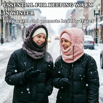 Winter Ski Mask Balaclava, Windproof Face Mask Warm Neck Cover - color: Black