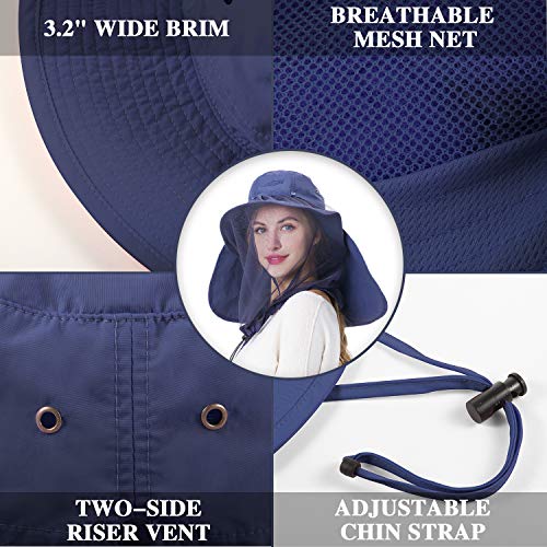 Palmyth Head Net Hat, Sun Hat Safari Hat - color: Navy