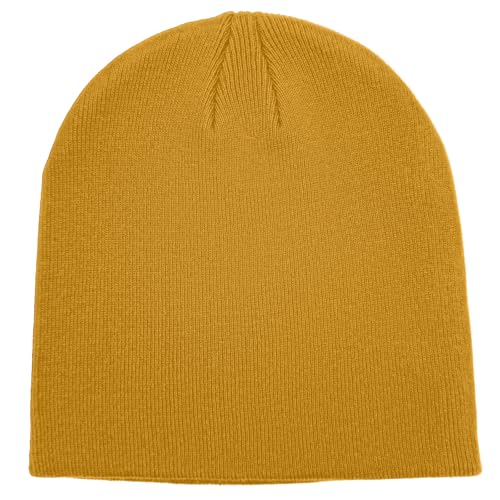 vidsel 100% Cotton Beanie Hat for Men Women, Soft Cuffless Knit Skull Cap - color: 1pc-yellow